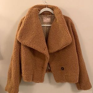 free people overlay teddy jacket